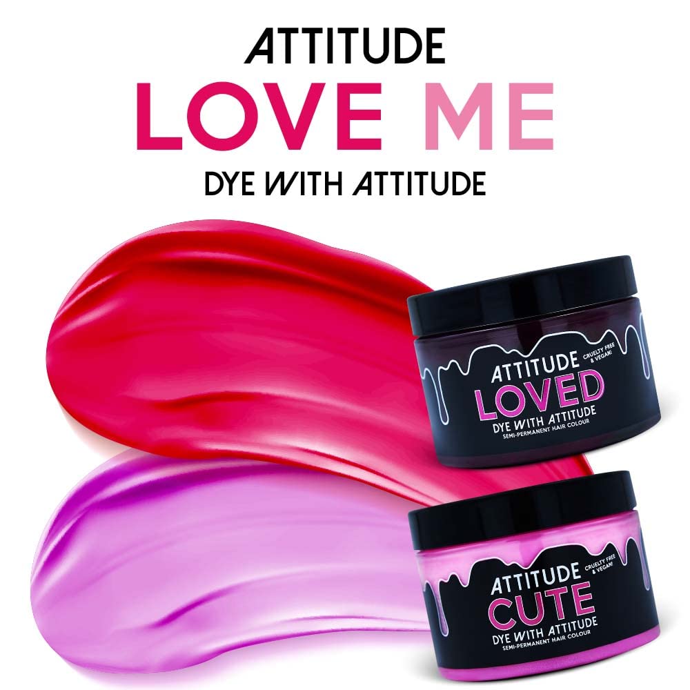 Attitude Hair Dye LOVE ME duo Półtrwały zestaw do farbowania włosów Różowy