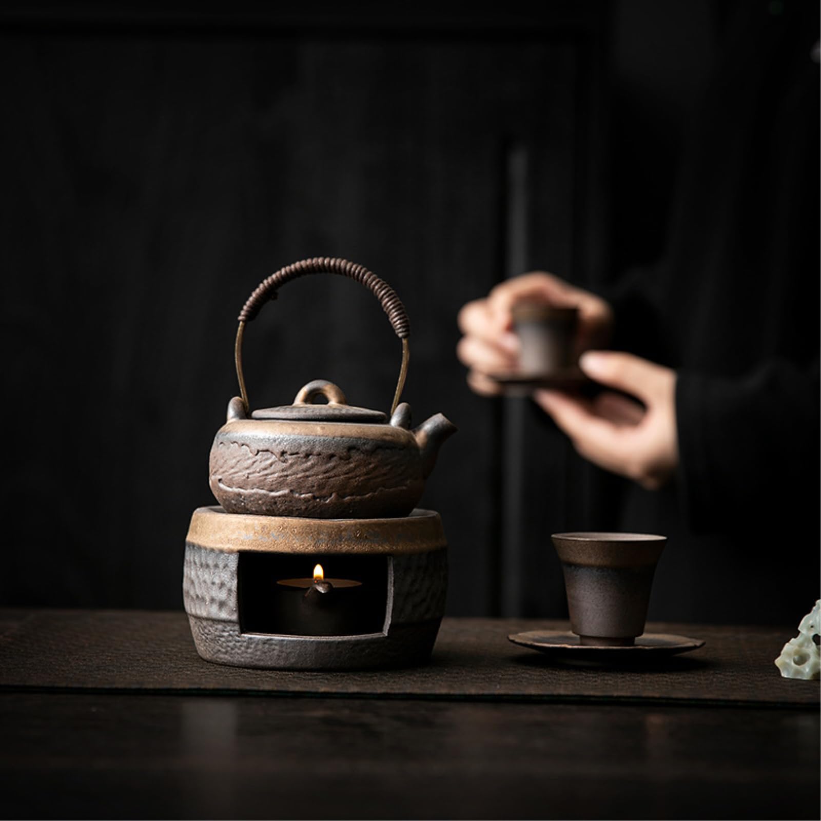 Gruba ceramika retro pozłacana ciepła herbata kuchenka domowa wykwintna osobowość zestaw do herbaty Kung Fu - Fit-Warm Tea Group