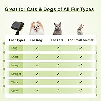 Vista 7 de Pecute Cepillo deslizante autolimpiante para perros, gatos, cepillo ligero para perros para masajear el aseo, el cepillo para gatos elimina