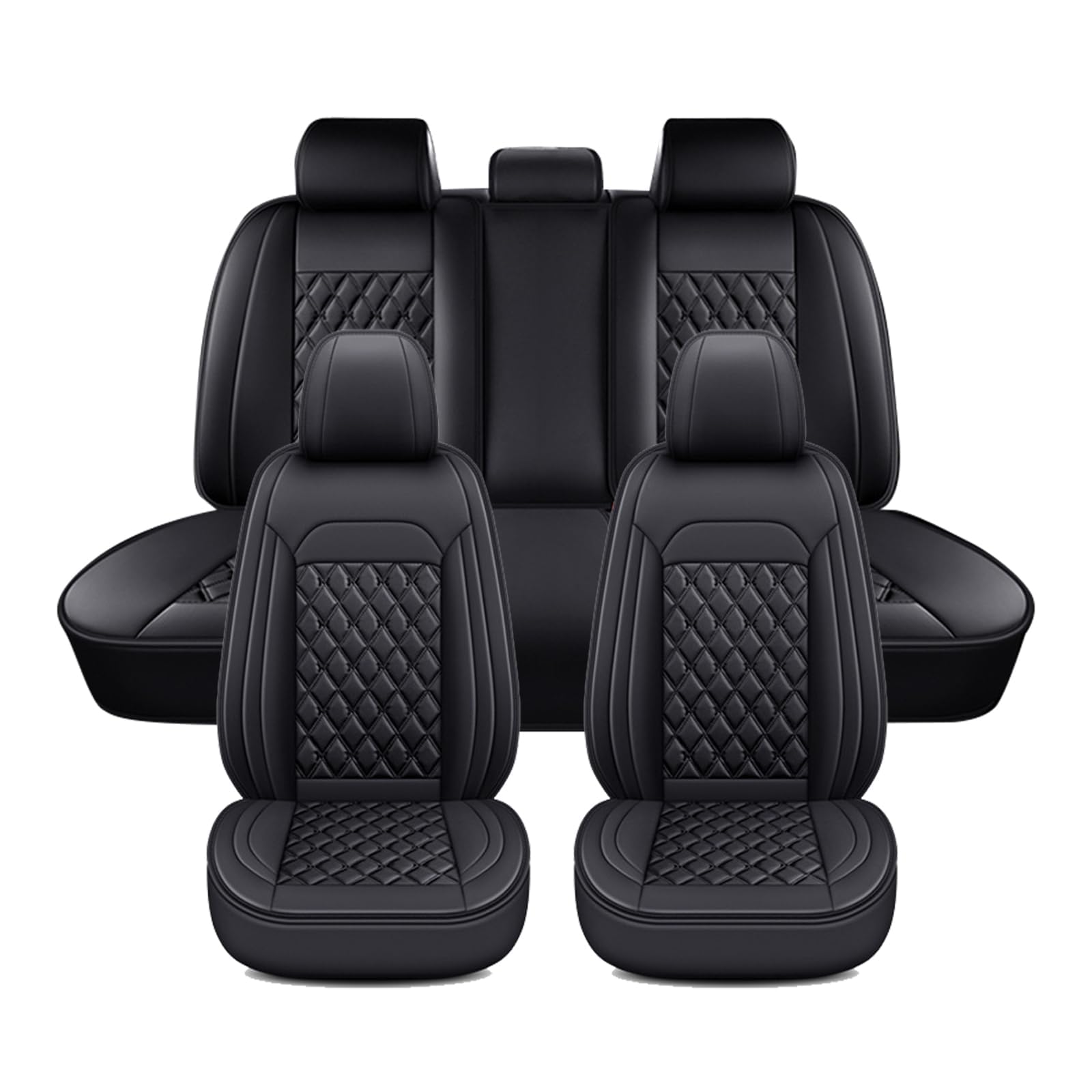GCSERHUI Breathable Car Seat Covers Suitable for Jeep Wagoneer Wrangler Grand Cherokee Grand Commander Waterproof Seat Protectors,normal-A Black