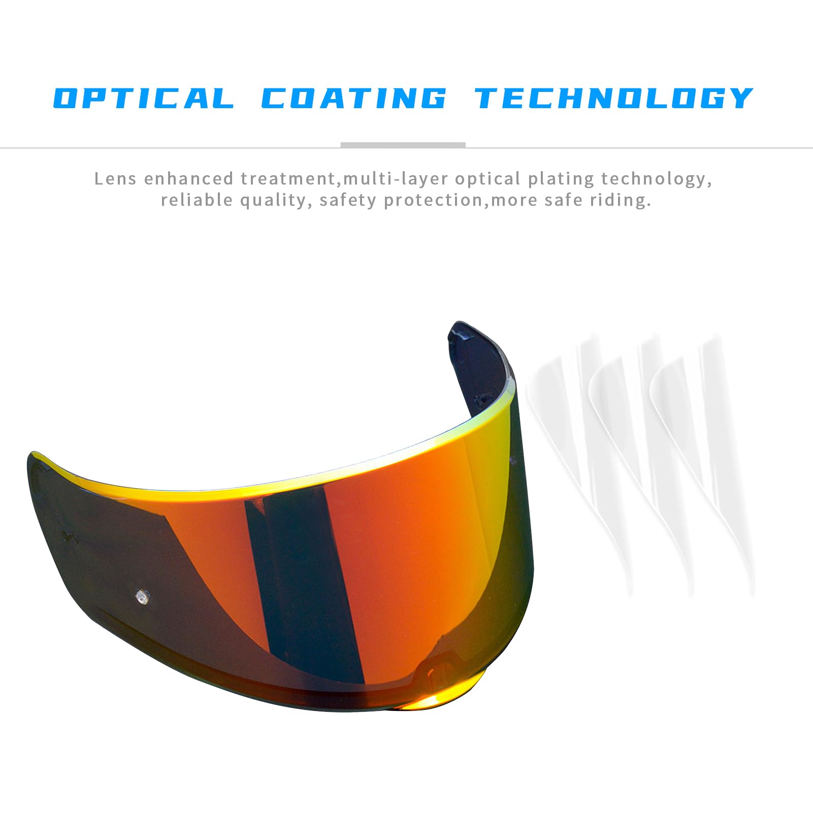 Visiera di ricambio per casco LS2 FT2 VECTOR Sedici Strada 2 Strada 3 FF801 FF397 Pinlock-Ready Face Clear Red Visor Protezione UV Casco Scudo Revo Tint Ricambio (Revo Clear Red)