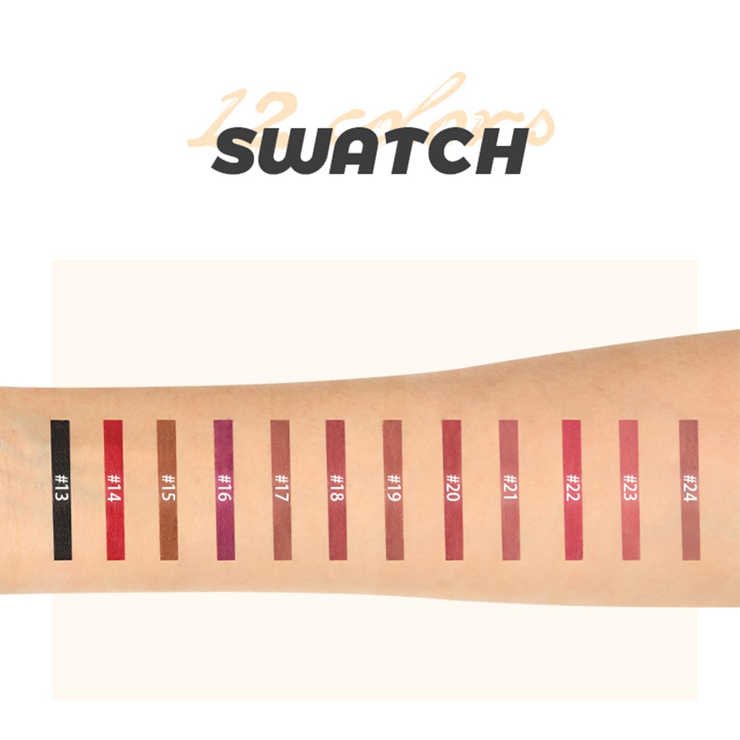 12Pcs Matte Lip Liner Pencil Set, Waterproof Lipliner Pencil Lasts 24H +, Smudge-Proof Lip Liner Pen - Image 3