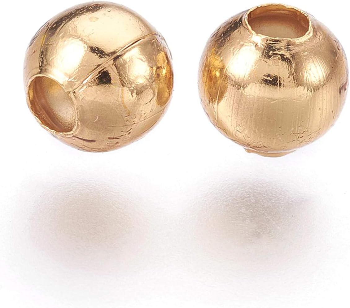 MegaPet 500pcs 4mm Metal Spacer Beads 304 Stainless Steel Smooth Round Rondelle Loose Beads Golden Plated for DIY Bracelet Necklace Jewelry Making Crafting with 1.5mm Hole - Image 3