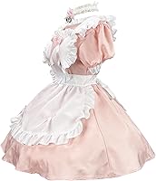 Vista 8 de Delantal de sirvienta francesa de anime para mujer, disfraz de sirvienta de cosplay, disfraz de Halloween para niña, dulce vestido de disfraz Kawaii