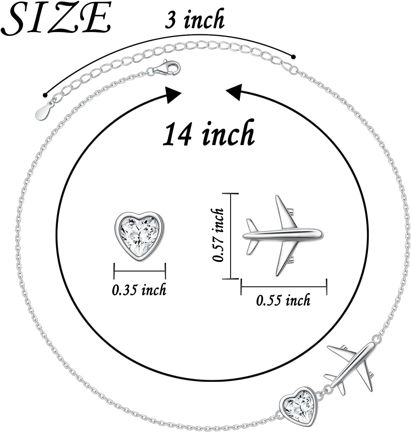 Yearace Airplane Necklace S925 Sterling Silver Cloud Airplane Jelwery for Women Teen Girls Airplane Jelwery Gifts for Stewardess Flight Attendants Pilots World Travel Flight - Image 4