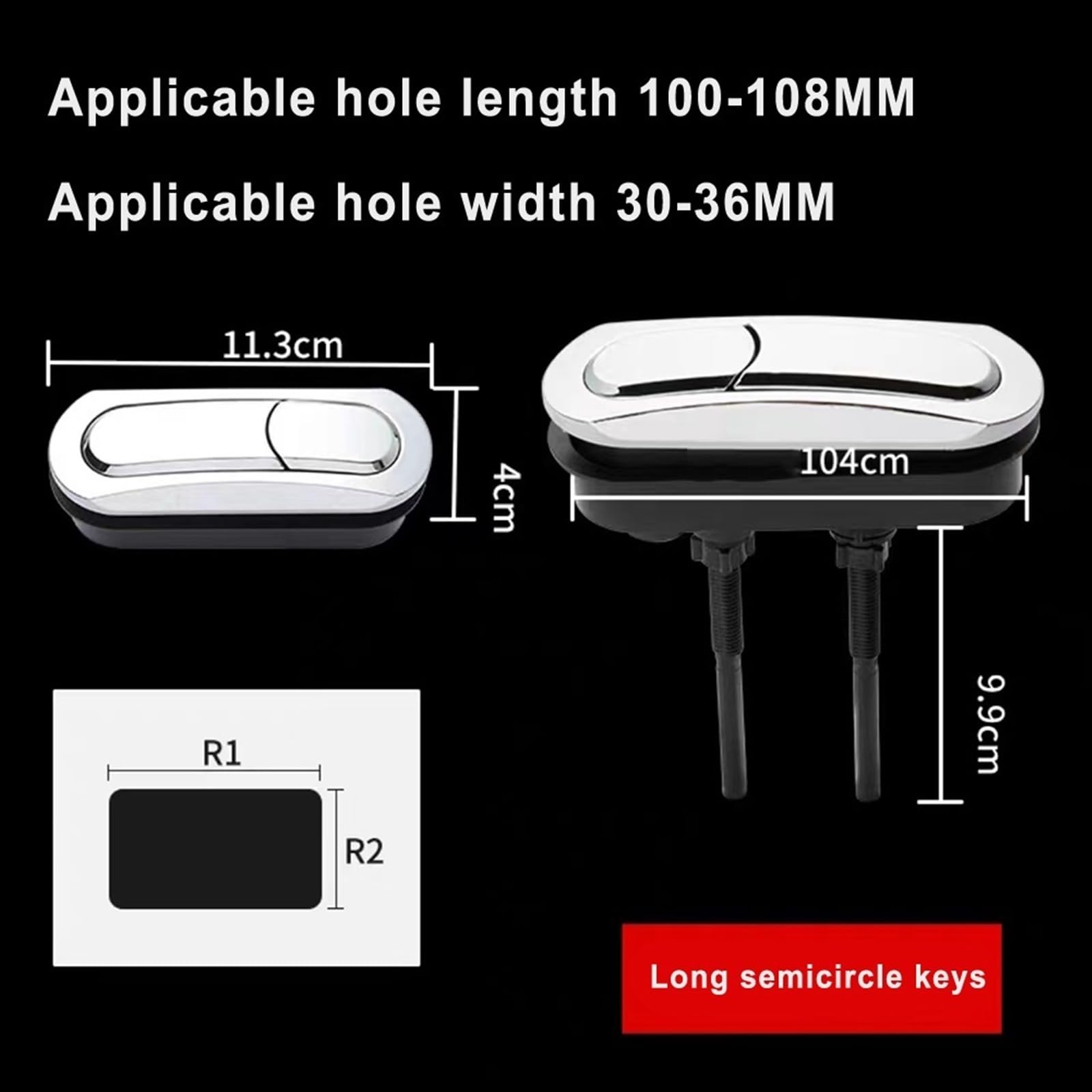 Botón de descarga del inodoro Pulsador 1 Uds. Botón cuadrado de doble descarga for tanque de inodoro, válvula de tanque de inodoro, interruptor Universal for taburete, prensa, accesorios de baño, botó