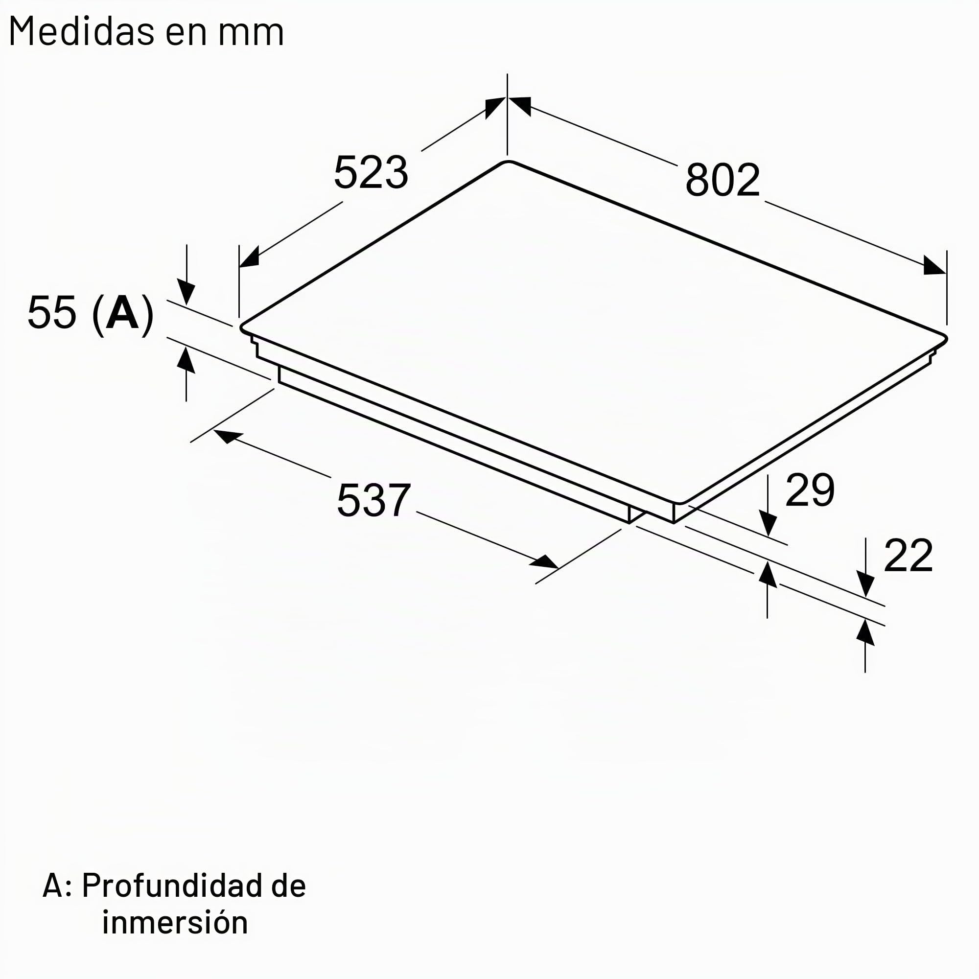 Bosch PVS845HB1E - Placa de inducción inteligente (autosuficiente), ancho 80 cm, combinación de dos zonas de cocción, zona de cocción por inducción de 28 cm, marco envolvente, control