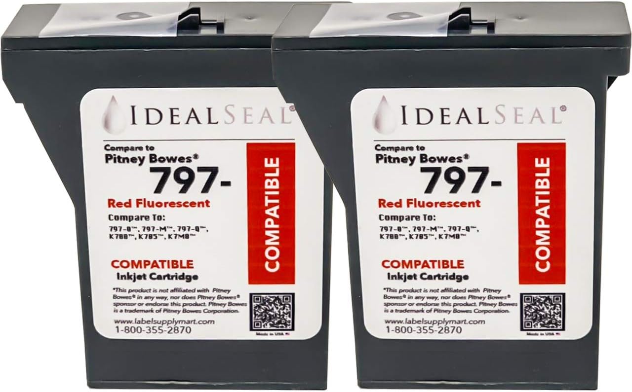 IDEALSEAL Title: Twin Pack Compatible Replacement for PB Ink k7m0 Cartridge for PB Postage Machine: PB Mailstation 2 Ink PB 797 PB k7m0 Ink Cartridge k700 Ink Cartridge