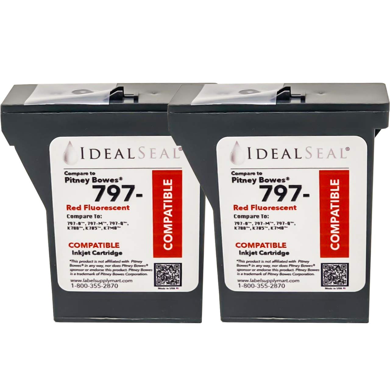 IDEALSEAL Title: Twin Pack Compatible Replacement for PB Ink k7m0 Cartridge for PB Postage Machine: PB Mailstation 2 Ink PB 797 PB k7m0 Ink Cartridge k700 Ink Cartridge