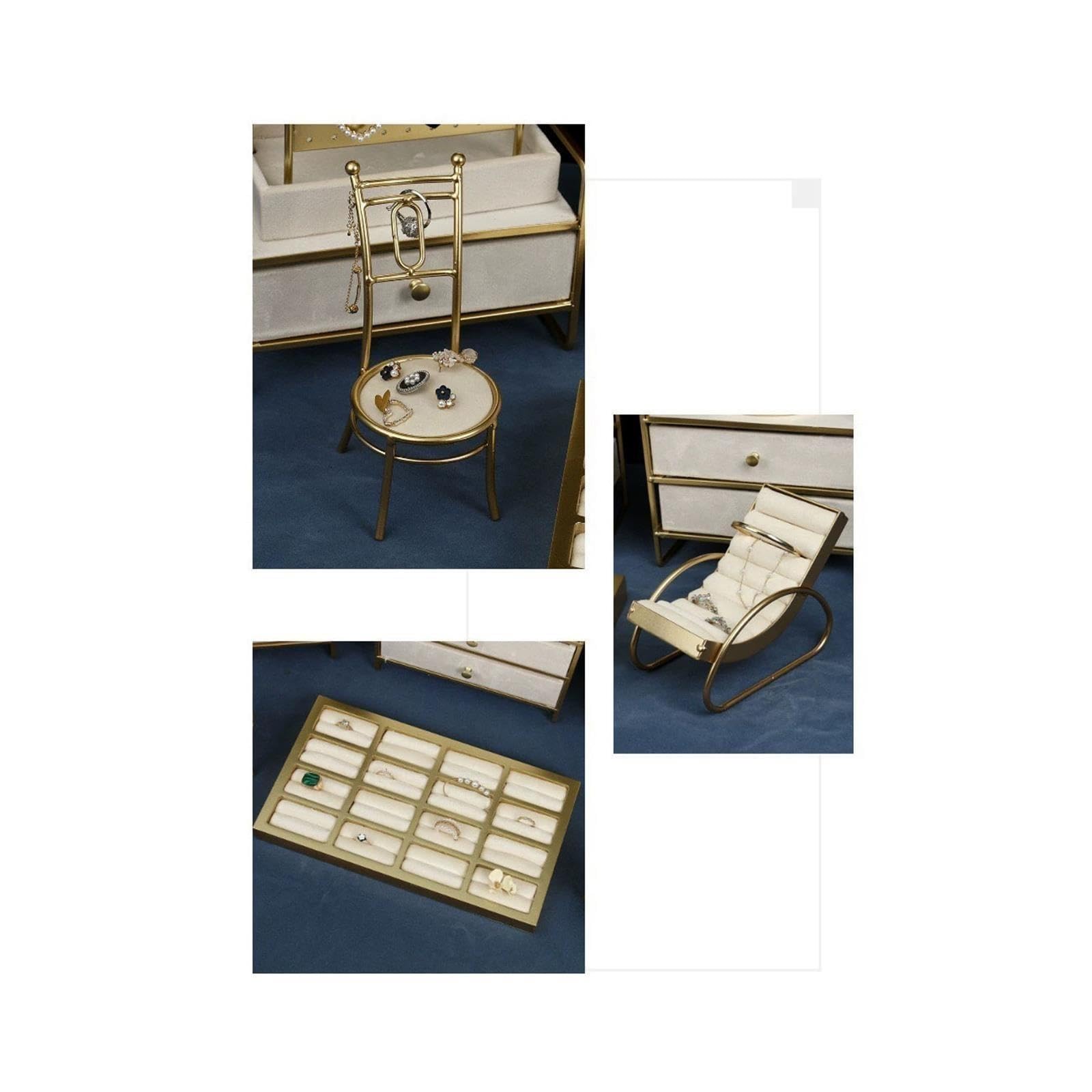 Porte-Bijoux Kit de Porte-Bijoux en Velours crème, 9 pièces, for vitrine Vente au détail