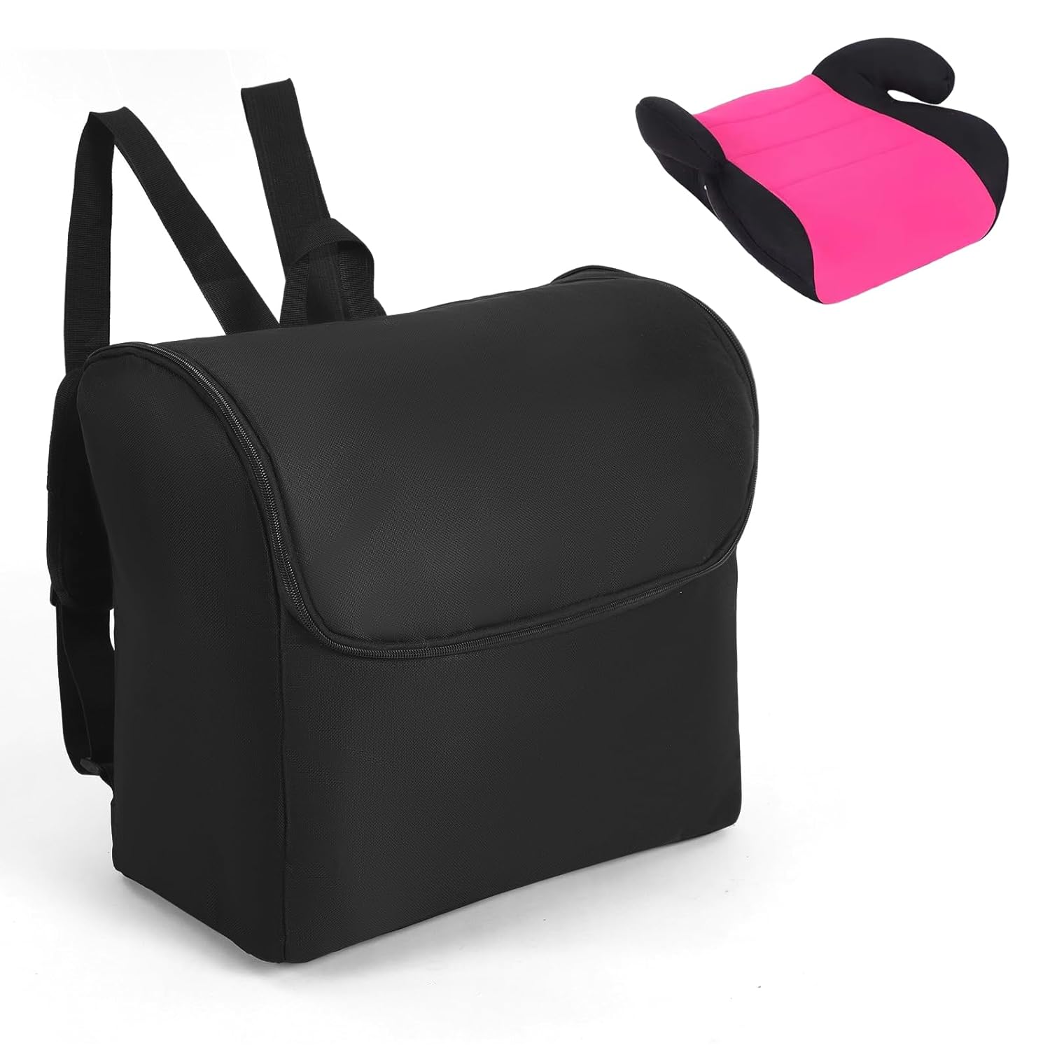 Padded Backless Booster Car Seat Travel Bag for Airplane Durable Car Seat Bag Cover for Waterproof Foldable Stroller Carrier Backpack with Padded Shoulder Straps