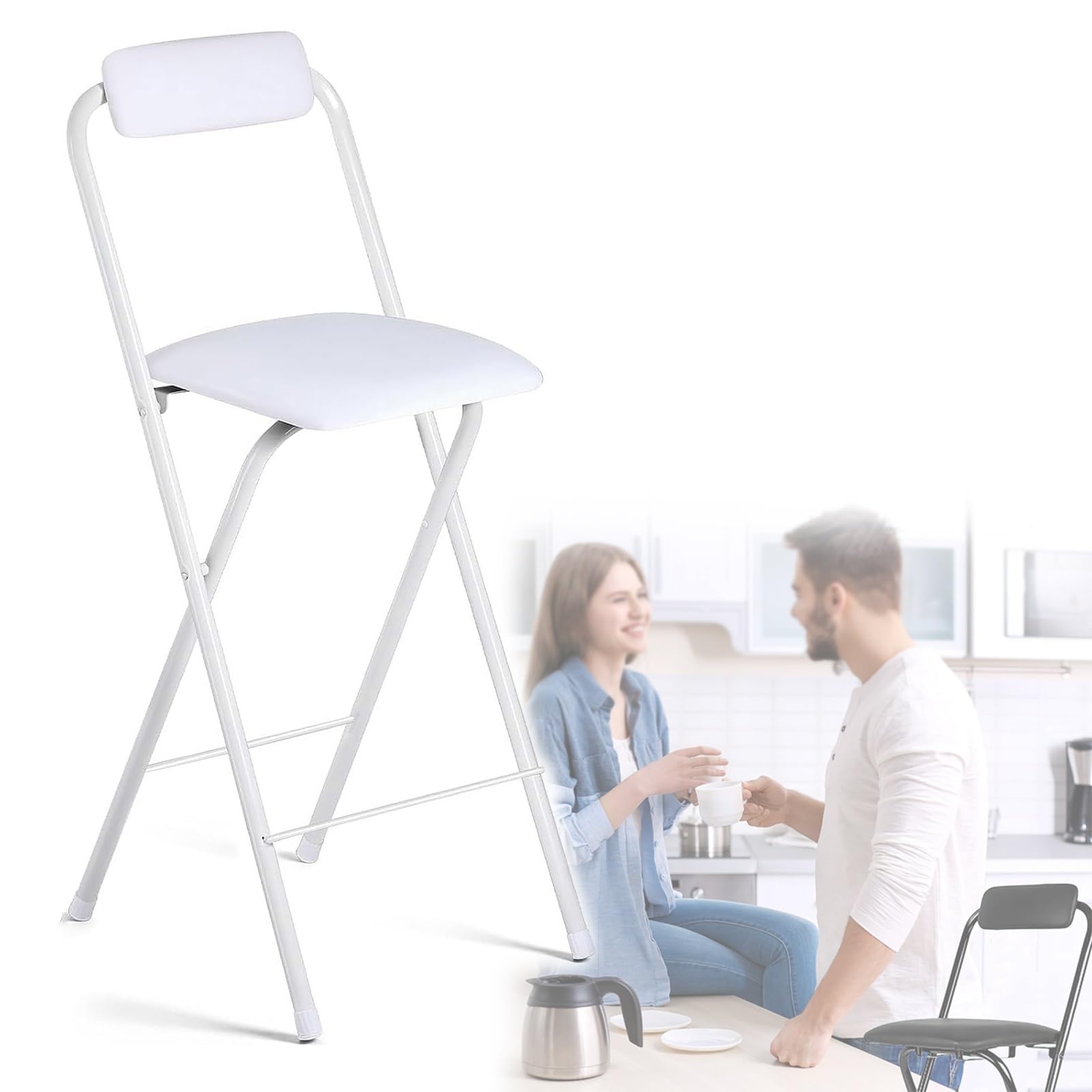 Amazon｜折りたたみ椅子 ハイスツール カウンターチェア 高い座面