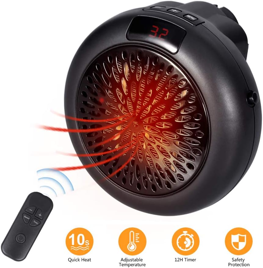 GESUNDHOME Electric Heater - Mini Fan Heater Household Portable Handy Space Heater Warmer With LED Display 1000W For Home/Office/Camper