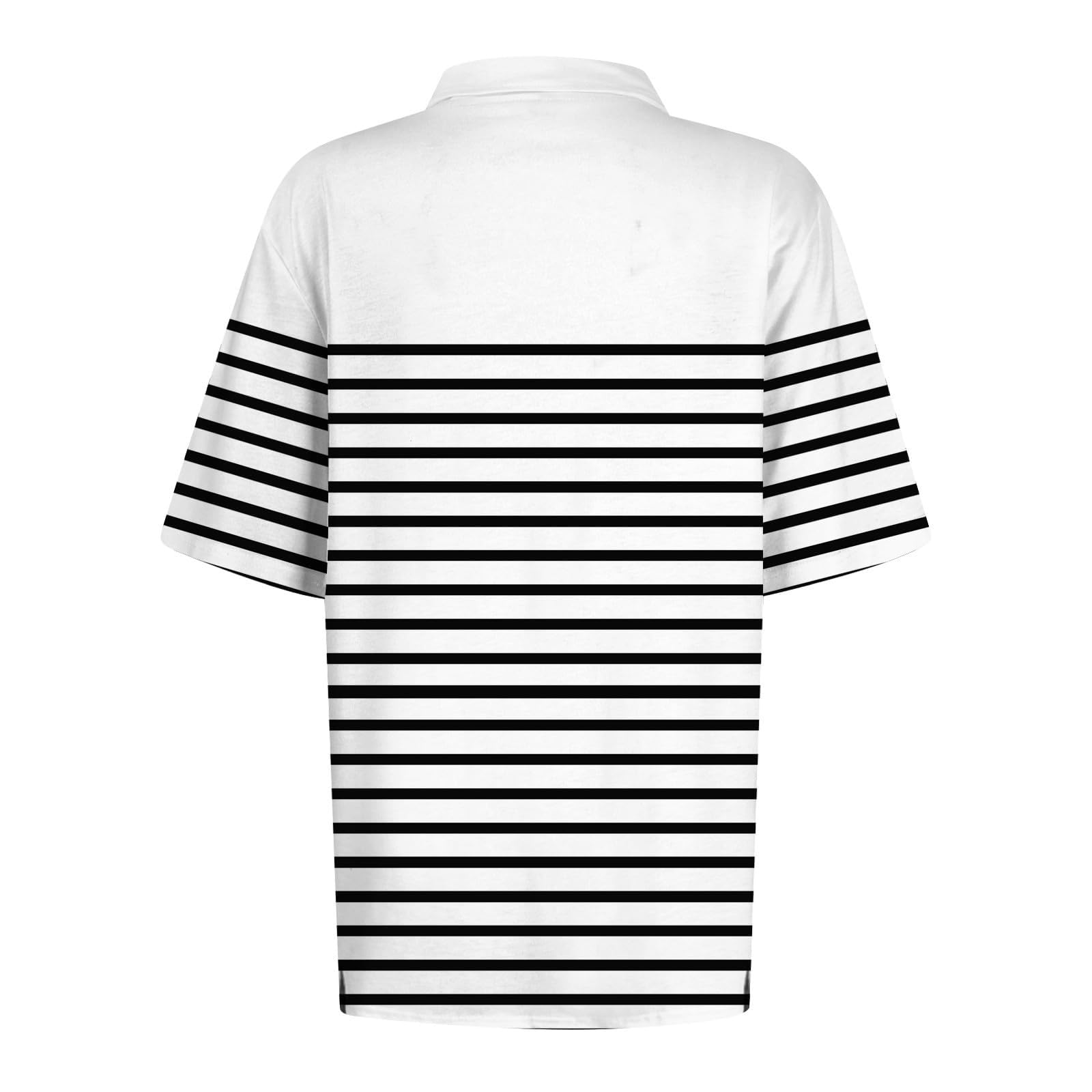 Polo à Manches Courtes pour Femme - Élégant - Rayé - T-Shirt de Golf - Col en V - Haut Doux et Confortable - pour Femme - avec Boutons