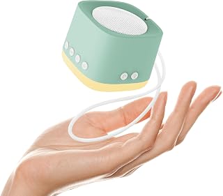 Portable White Noise Machine,Mini Sound Machine for Travel with Breathing Night Light,16 Soothing Sounds,Timer,Rechargeable Brown Noise Machines for Sleeping Adults Gift,Office Privacy,Home (Green)