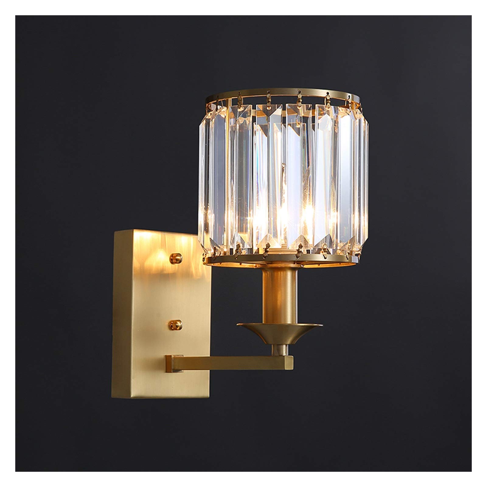 ZTCHSENZT Wall Sconces, Modern Wall Sconce, Wall Lamps Compatible with Living Room Light Luxury Copper Crystal Wall Lamp Modern Minimalist Wall Lamps Bedroom Bedside Living Room W,2PACK