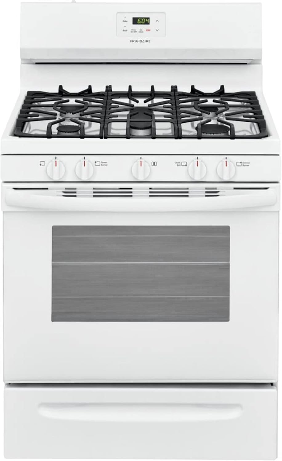 Frigidaire FCRG3052AW 30" Freestanding Gas Range with 5 Sealed Burners 5 cu. ft. Oven Capacity in White