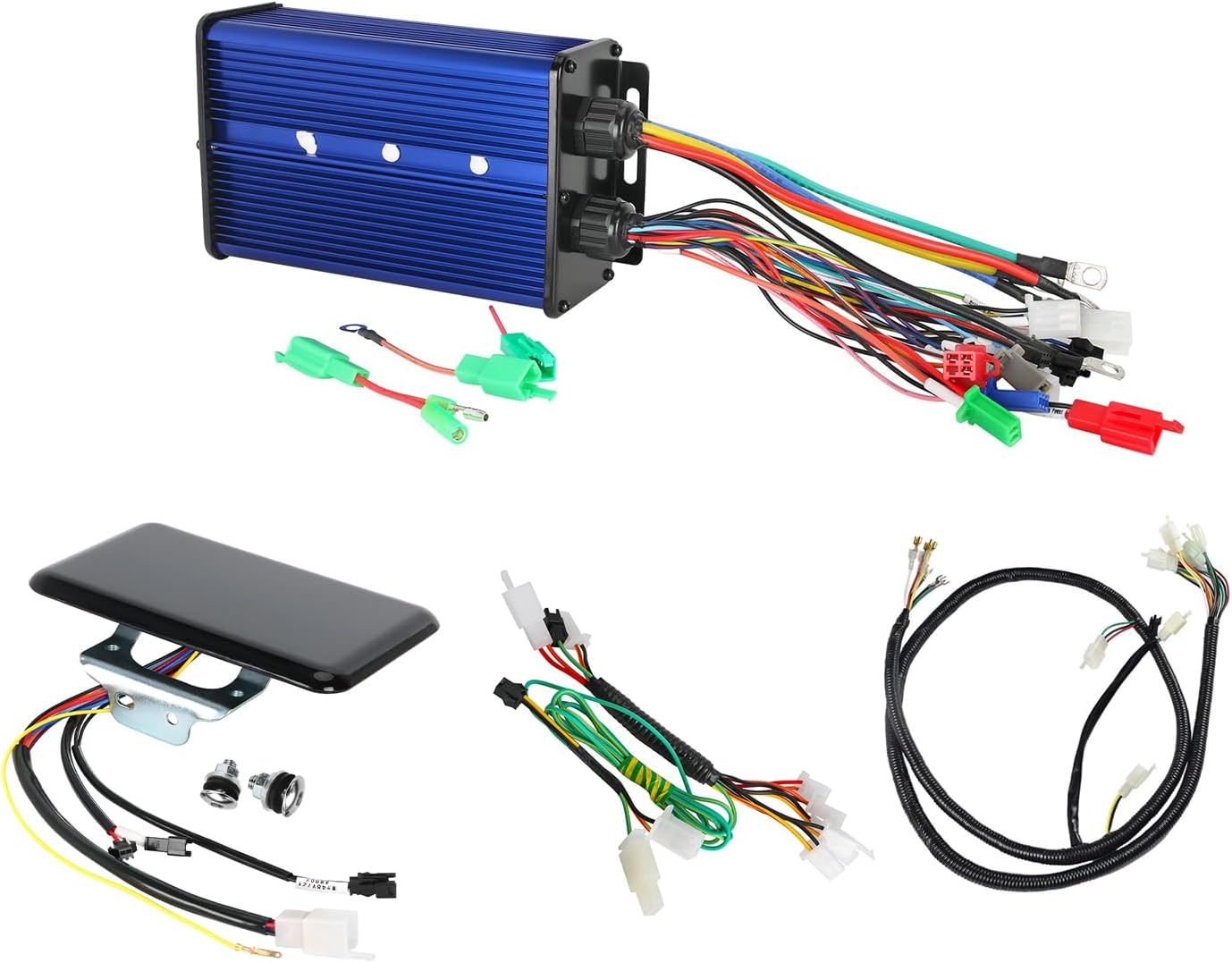 36V-84V Brushless Controller 350W-3000W Max Current 60A, Aluminium Alloy E-Bike Motor Controller & LCD Multifunction Display Meter for Electric Bicycle Scooter, with Wiring Harness