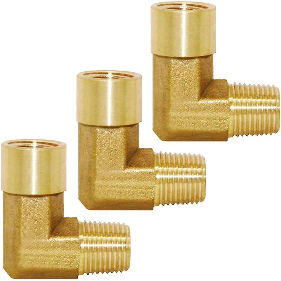 Joywayus 3/4" NPT Male x 3/4" NPT Female 90-Degree Elbow Pipe Fitting Forged Brass Right Angle (Pack of 3)