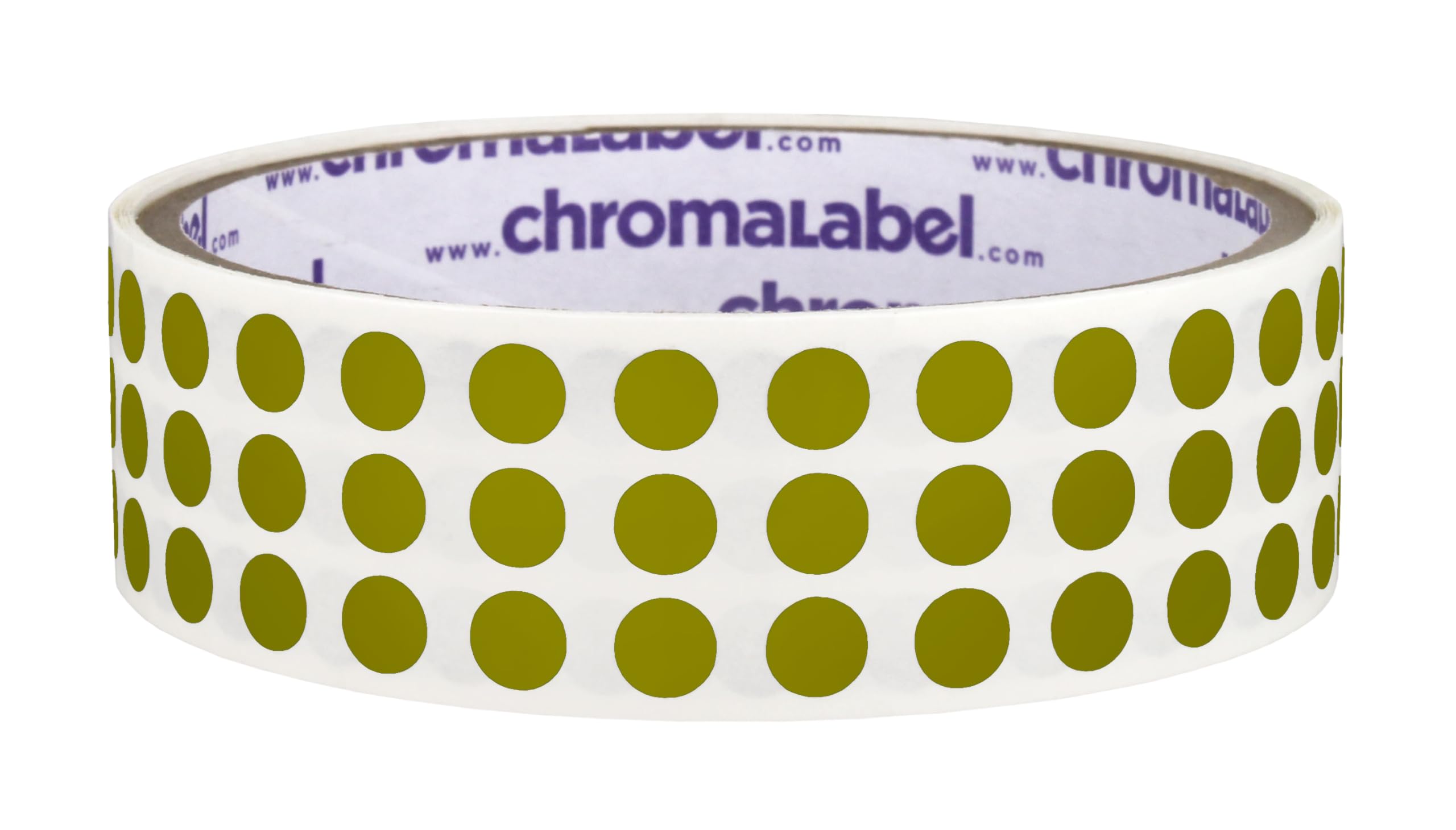 ChromaLabel 1/4 Inch Round Permanent Color-Code Dot Stickers, 1000 per Roll, Olive