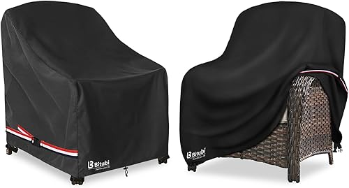 Miniatura 17 de Bitubi Funda impermeable para sofá de patio, funda de sofá resistente de 3 plazas para exteriores, tamaño de hasta 76 pulgadas de ancho x 32.5