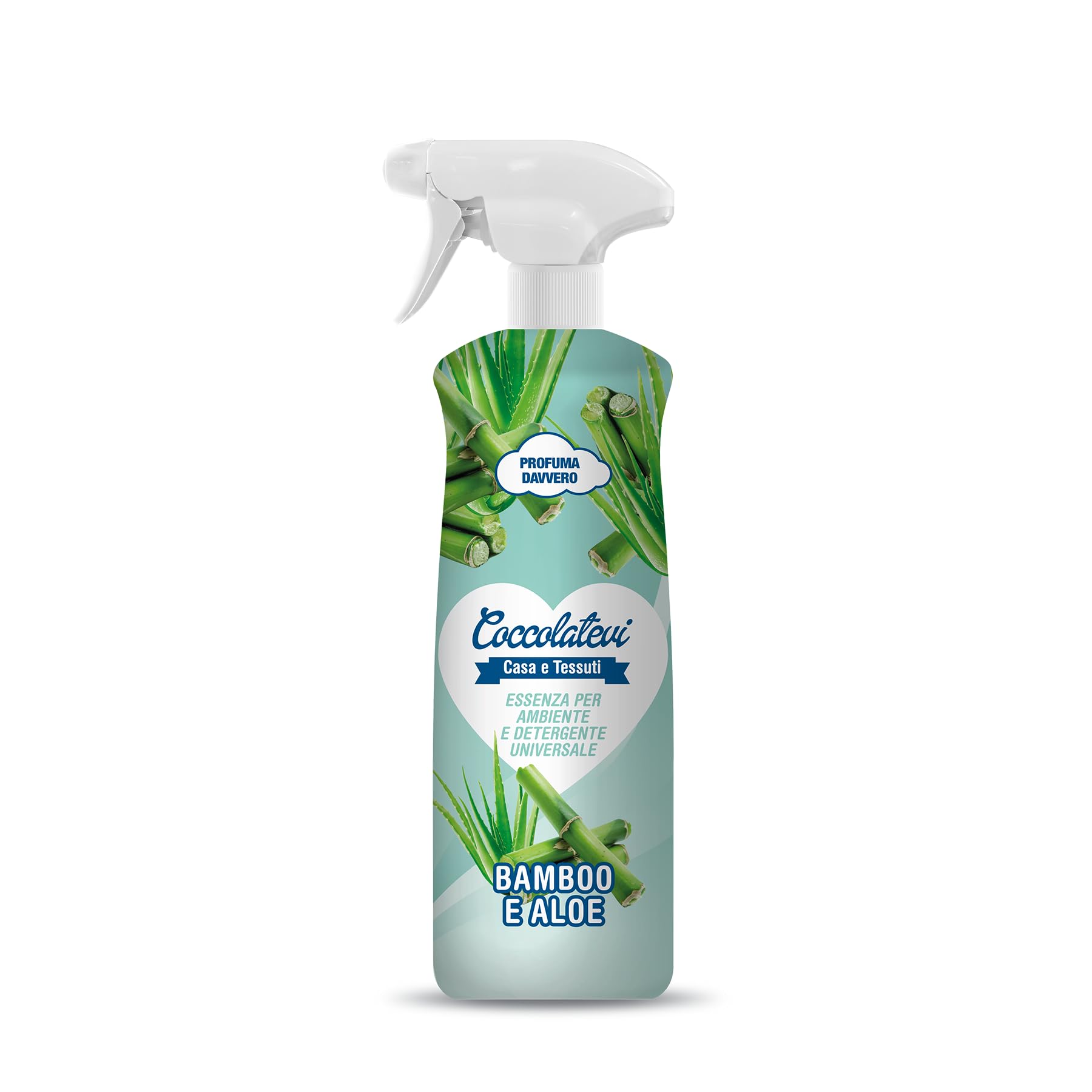 COCCOLATEVI Essenza per Ambienti Bamboo e Aloe 750 ml X 6 Profumatore per Ambienti, Armadi, Cassetti, Automobile, Deodorante Ambiente, Profumo casa, Detergente Superfici, Antipolvere