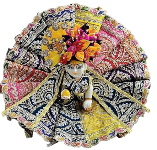 Image of Partish Laddu Gopal Janamashtmi Cone Style Dress (Size 3) l Ladoo Gopal Dress l Kanha Ji Poshak (A)