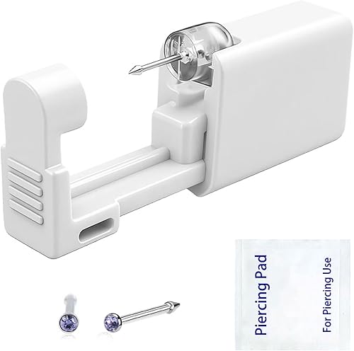 Kit de perforación de nariz - Kit de perforación de nariz desechable, kit de pistola de perforación de nariz propia, herramienta