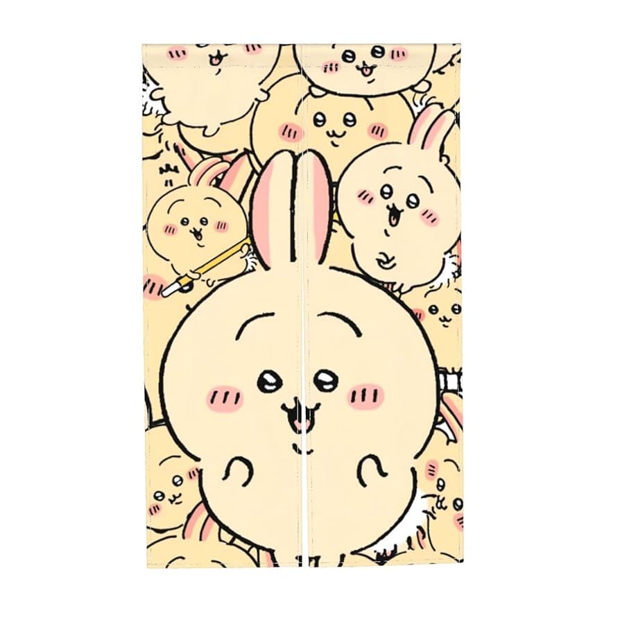 Amazon｜ドアカーテン ちいかわ うさぎ のれん 間仕切り 目隠し