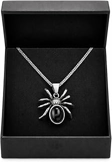 AGARWALPRODUCT Stainless Steel Black Spider Pendant Necklace for Men | Black Spider Silver Locket Chain Jewelry for Boys |...
