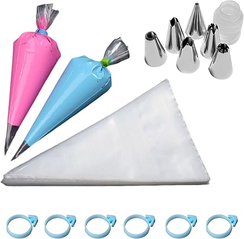 100 bolsas desechables de pastelería de 12 pulgadas, para decorar pasteles, herramientas de decoración de pasteles, glaseado, crema de fondant,