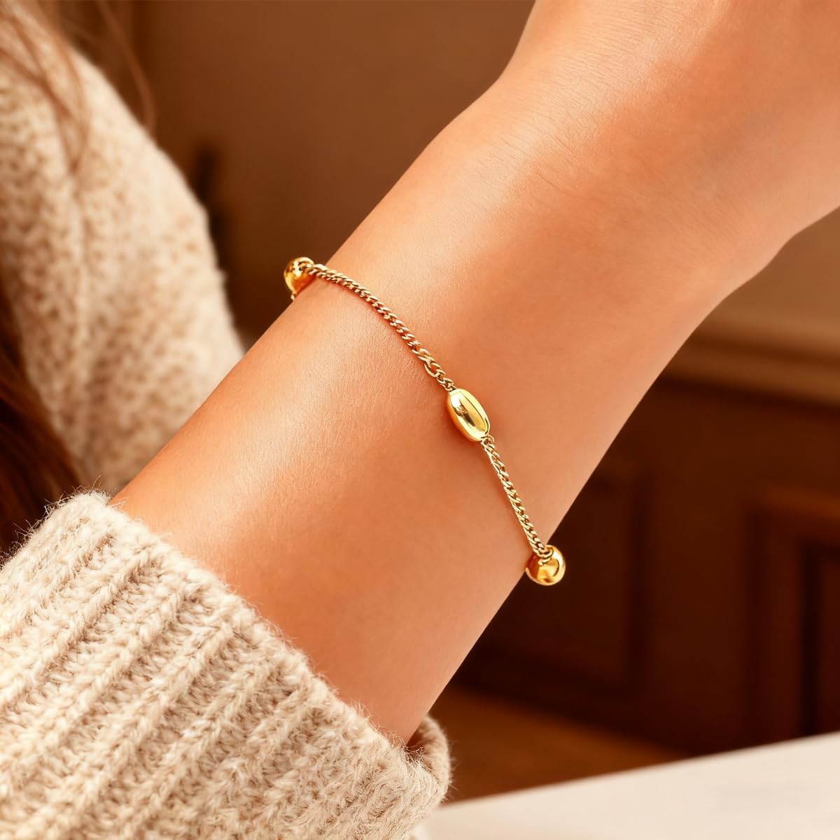 18K Gold Plated Bracelet Sets for Women Waterproof - Trendy Thin Dainty Stackable Cuban Link Paperclip Snake Twisted Chain Fashion Jewelry Accessories Gifts for Women - Image 7