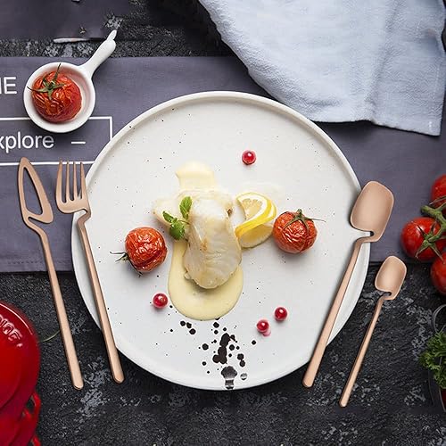 Miniatura 4 de Juego de cubiertos de 48 piezas con utensilios de servir para 12 personas, juego de cubiertos de acero inoxidable de grado alimenticio para el hogar