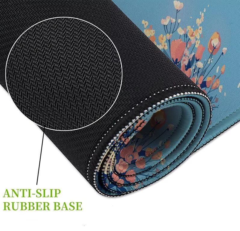 Tapis de souris XXL pour protéger le bureau et stabiliser le clavier avec style Fleur