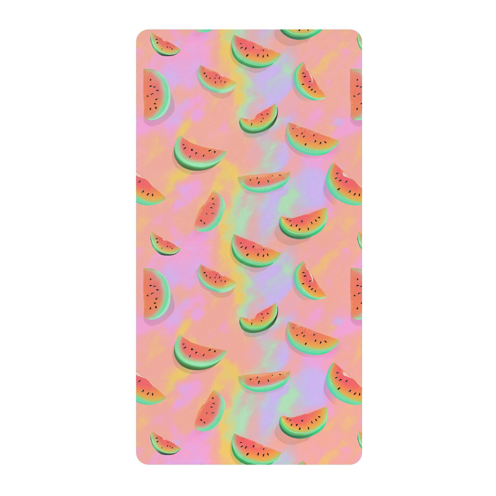 Zabawne zwierzę arbuz tie-dye pastelowe różowe prześcieradła do łóżeczka dla chłopców dziewcząt bawełniane prześcieradło dla niemowląt miękkie muślinowe prześcieradła do łóżeczka dziecięcego do