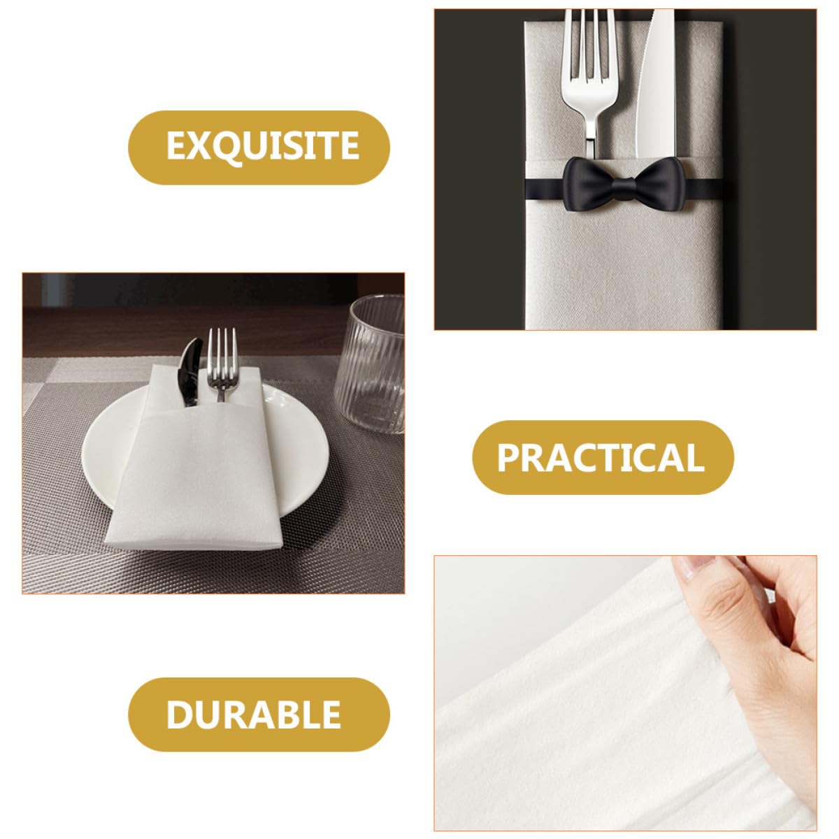 HOMSFOU Servilletas Desechables sin Polvo de Color Claro 40x40 Cm 50 Unidades Gruesas para Cenas, Fiestas y Restaurantes, Servilletas de Papel Decorativas para Invitados