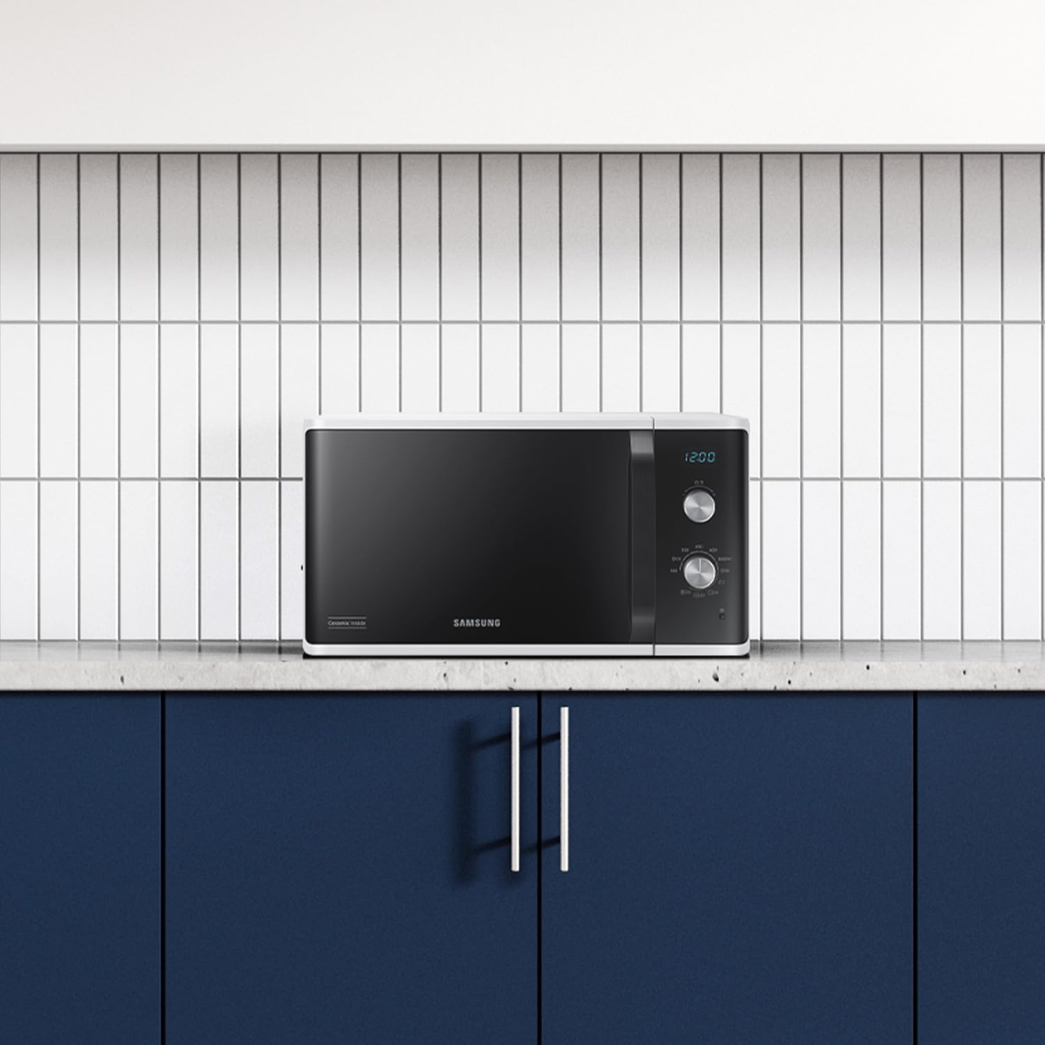 Samsung Forno a Microonde Grill, a libera installazione, Dual Dial MG23K3614AW/ET, Cottura Croccante, AutoDefrost, Microonde + Grill 800 W + 1100 W, 23 L, 49l x 27,5h x 39p cm, Bianco