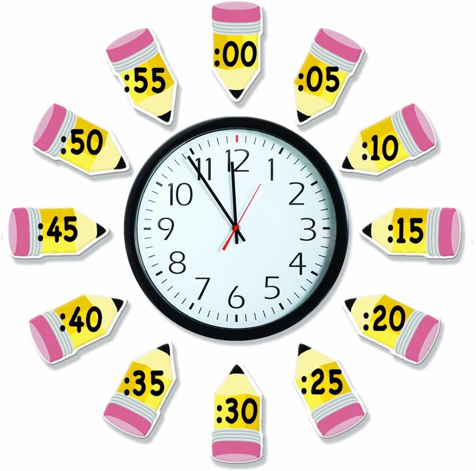 Eureka 'Telling Time' Bulletin Board Analog Clock Practice, 4pc, 17'' W x 24'' L, Model Number: 847423-AWZM