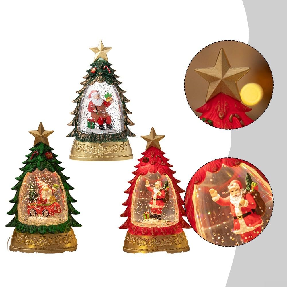 Sfera di cristallo luminosa, decorazione natalizia, 9 x 5 cm, per | Luci magiche, trasparenti per l'aspetto, dimensioni 9 x 5 cm, materiale plastico robusto, o verde