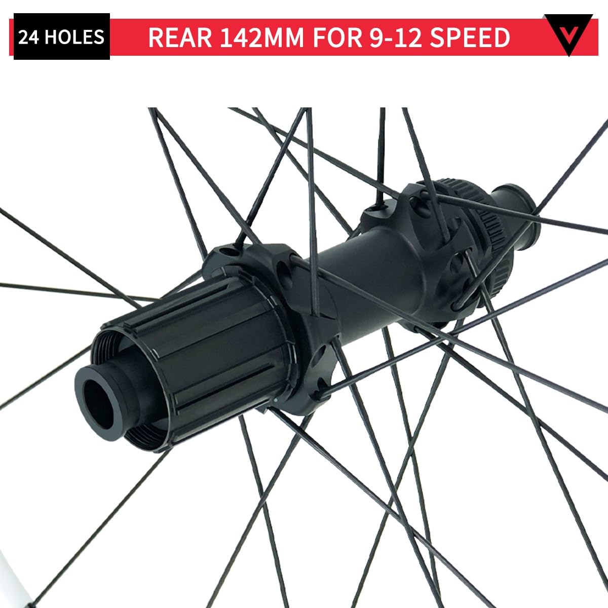 Juego De Ruedasbicicleta Carretera 700C Ruedas Fibra Carbono Freno De Disco Cierre Centralizado Perfil De 45-50Mm Eje Pasante F100Mm/R142Mm Buje HG/XDR 9-12 Velocidades