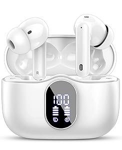 Btootos Auriculares Inalámbricos, Bluetooth 5.3 con HD Micrófono HiFi Estéreo Pantalla LED, Reducción de Ruido, 13 mm Controlador dinámico, IP7 Impermeable 36H Cascos Inalambricos