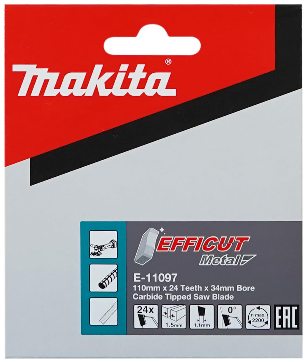 Makita E-11097 Hoja de sierra circular TCT Efficut 110x34mm 24T DSC251 Metal