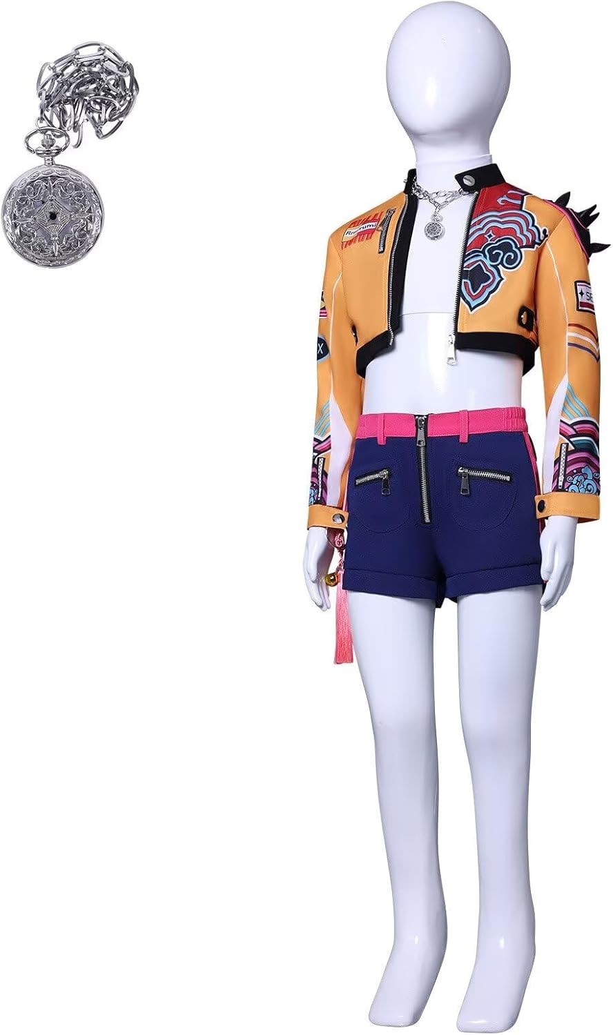 [ARTAND] kpopガールズデーモンハンター コスプレ子供 女の子 衣装 ゾーイ ミラ ルミ 衣装 スカート フル ハロウィン