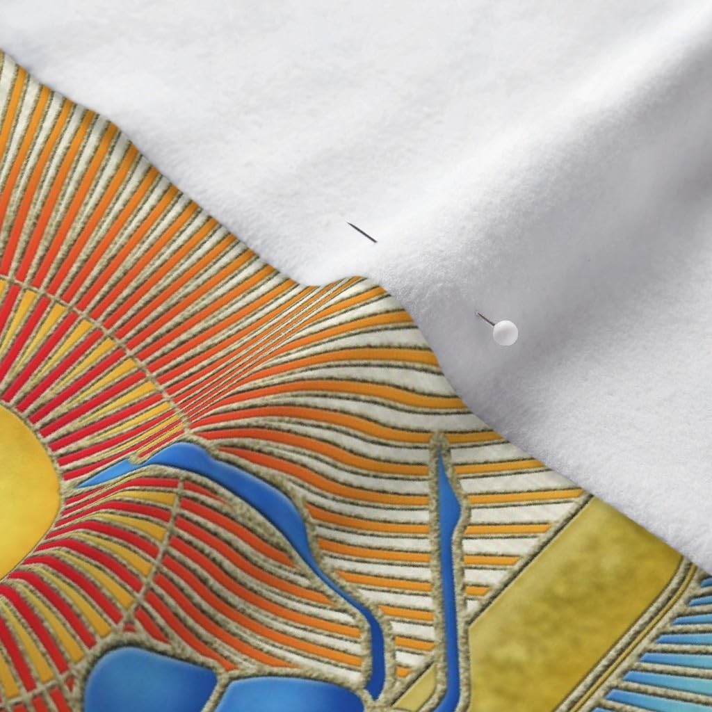 Spoonflower Fabric - Egyptian Beetle Bug Art Deco Printed on Polartec(R) Fleece Fabric by The Yard - Sewing Blankets Loungewear and No-Sew Projects