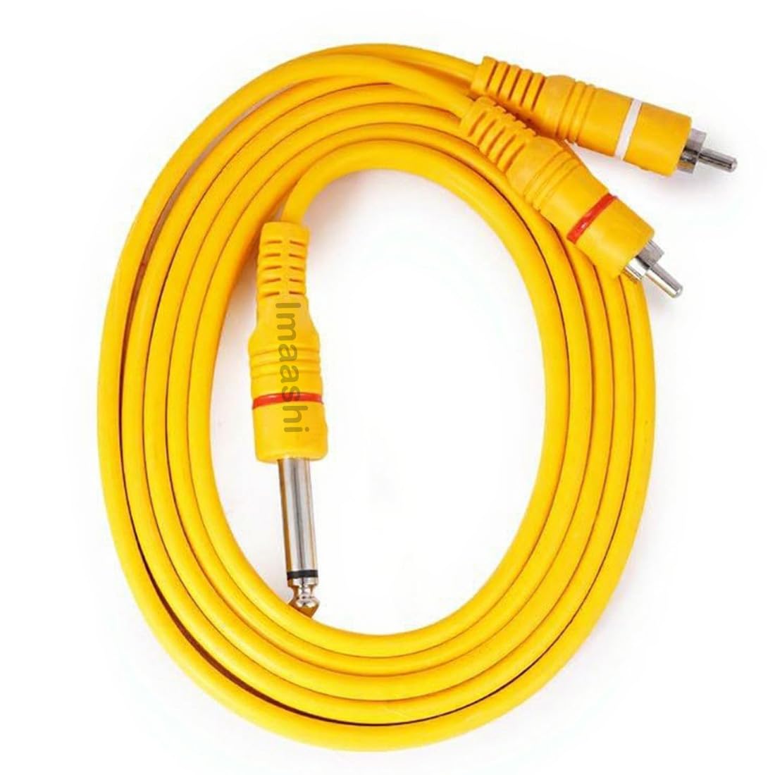 Imaashi Heavy-Duty 1/4" TS to 2 RCA Patch Cable for Amplifiers & Pro Gear, Silver Plated Connectors Suitable for Guitar, Amplifier, and Audio Equipment