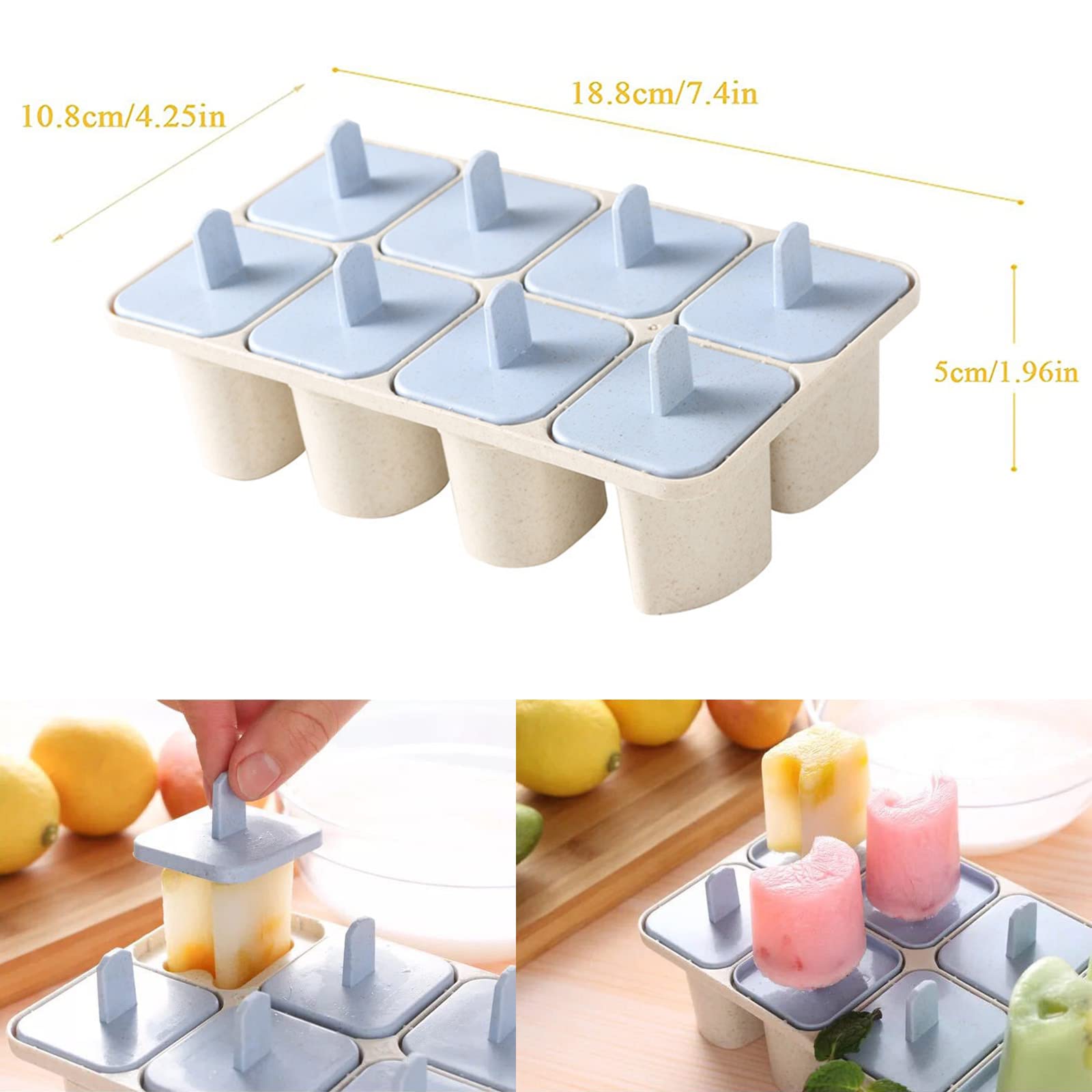 6 kleine ijsvormpjes voor kinderen, mini-ijsvormpjes popsicle vormen met steel en deksel, vormpjes voor het invriezen van fruit of yoghurt kinderen, roze