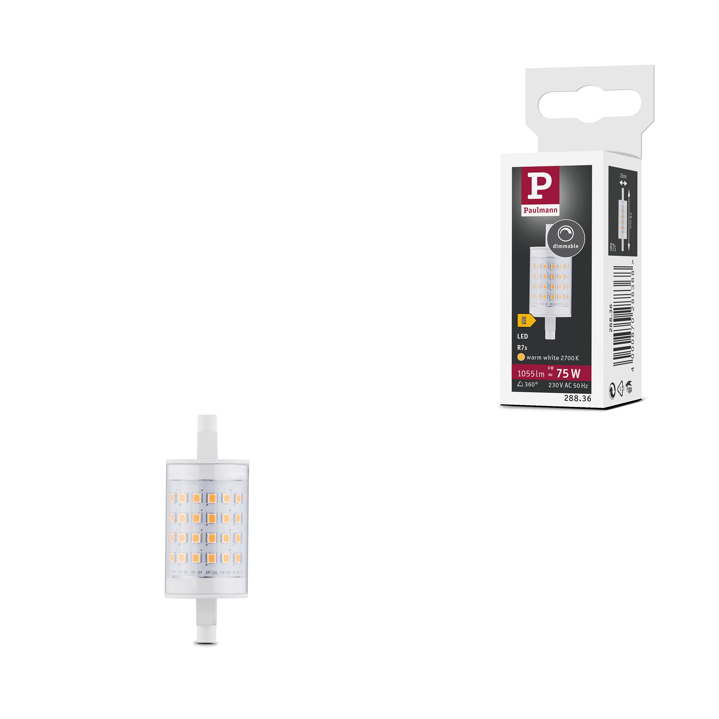 Paulmann 28836 LED Tube lamp R7s 230V 1055lm 9W 2700K dimmable Lamps