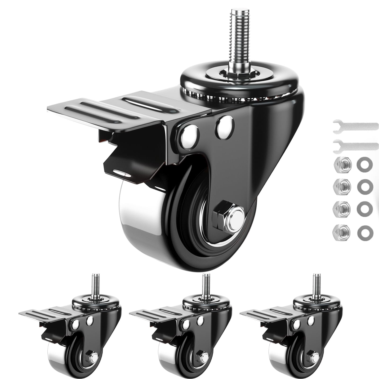 Unc Rims Snapklik.com : 2 Inch Stem Caster Wheels Heavy Duty, Threaded Stem ...