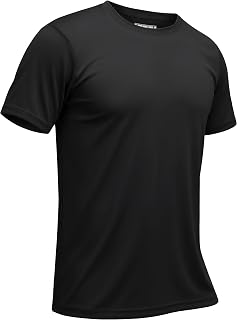 Mens Athletic Short Sleeve T-shirts Quick Dry Fit Workout Sun Protection Swim Shirts Running Rash Guard UPF50+