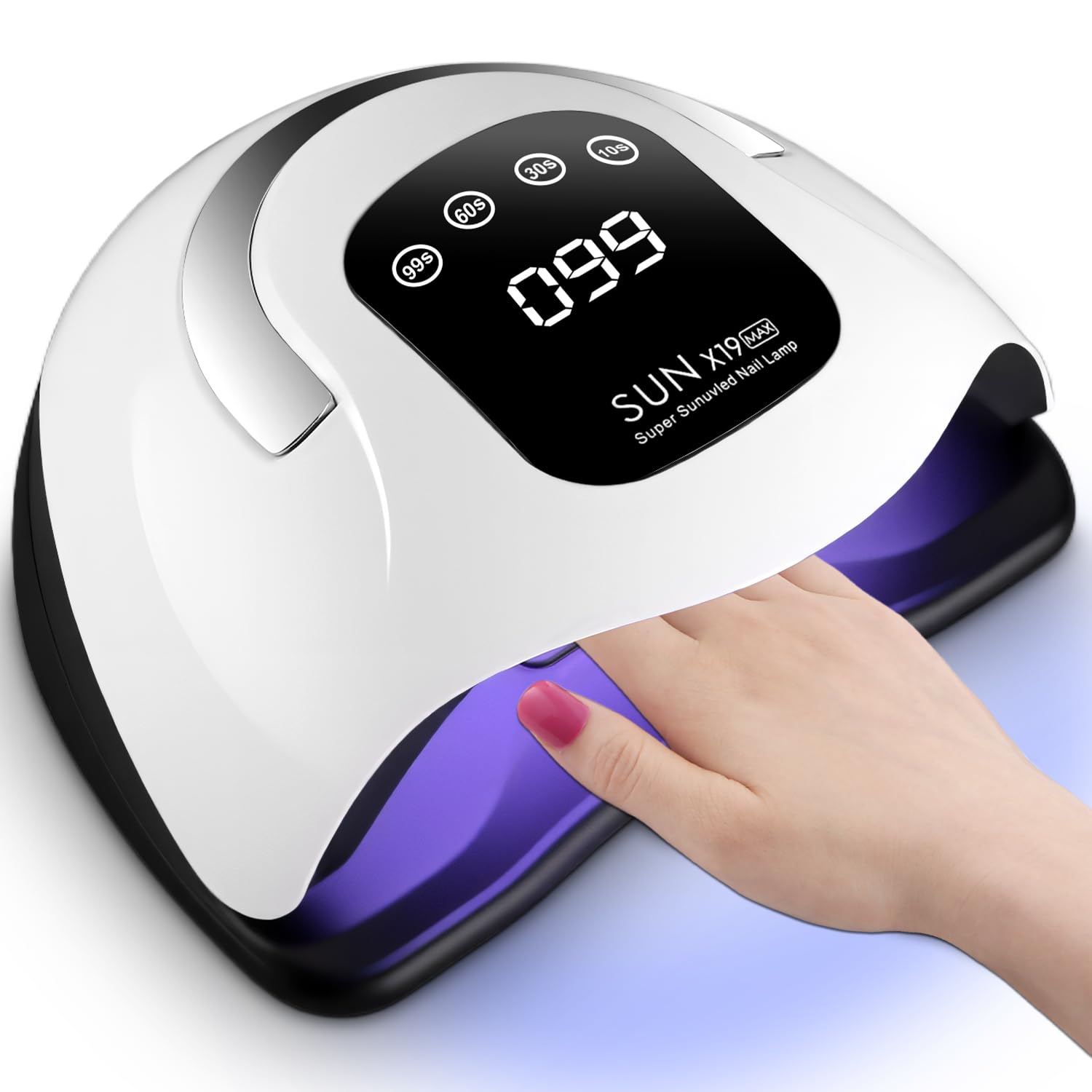 Zaxiva Lampara uñas gel 320W,Lampara UV LED uñas con 72 Perlas, Sensor Automático, 4 Temporizadores, Pantalla Digital, lampara de uñas profesional para lampara de uñas semipermanentes en Casa/Salón